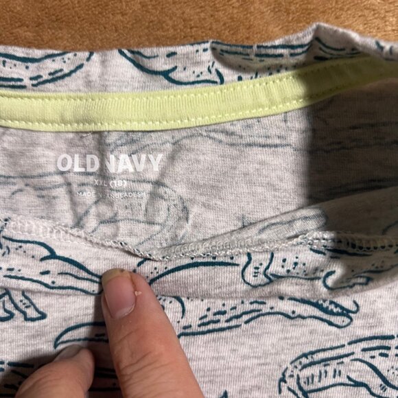 Old Navy Boys XXL (18) Crocodile Gray Green Crew Neck Short Sleeve Shirt (O) - Picture 3 of 4